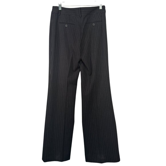 Alfani Pinstripe Wide Leg Black Trousers Size 6 Polyester Blend Stretch - Picture 6 of 7